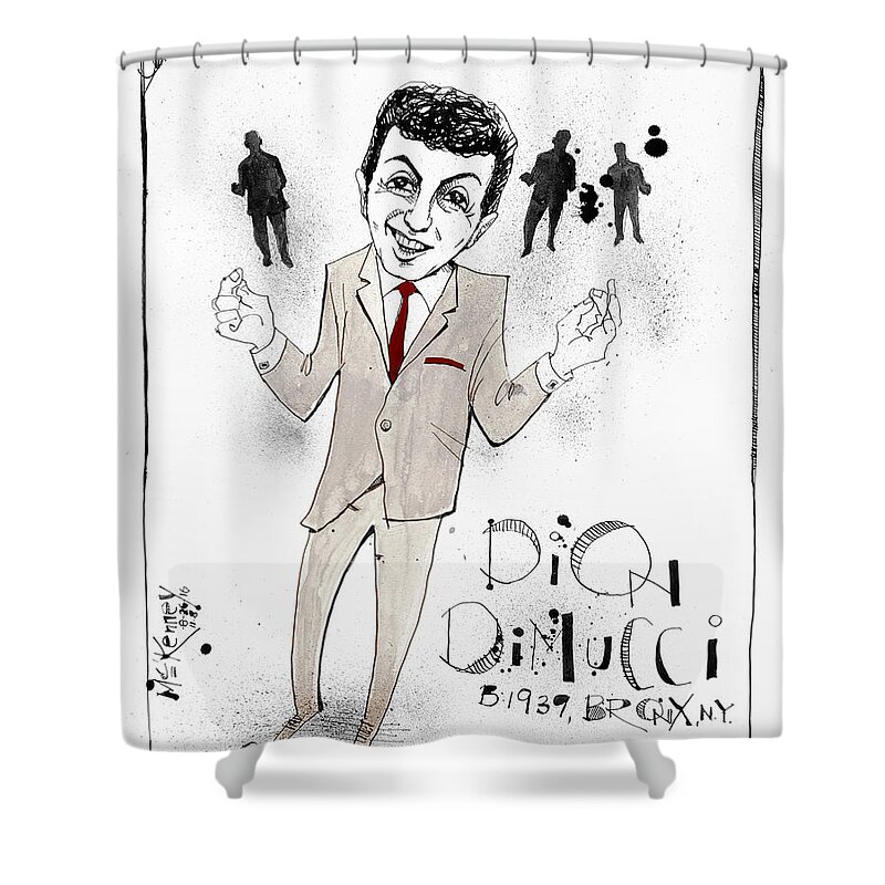  Shower Curtain featuring the drawing Dion DiMucci by Phil Mckenney