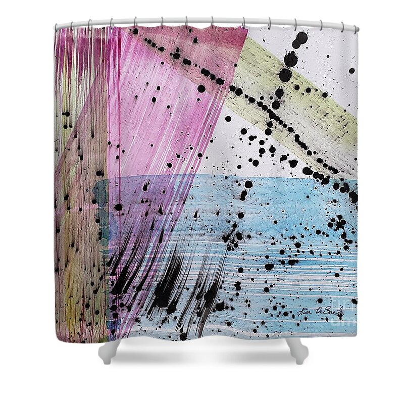 Abstract Shower Curtain featuring the painting Directions by Lisa Debaets