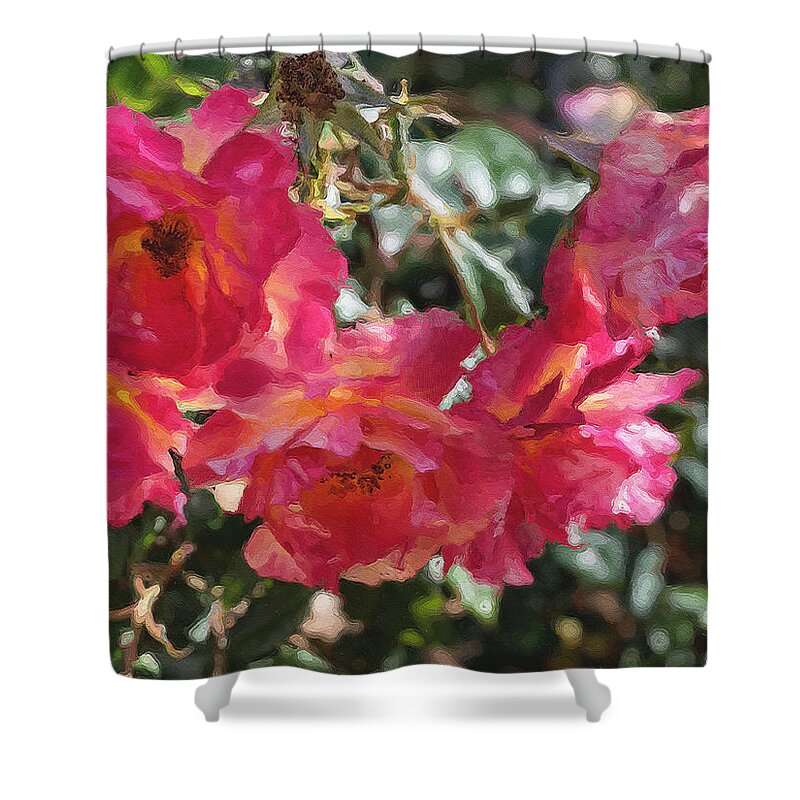 Roses Shower Curtain featuring the photograph Disney Roses Three by Brian Watt