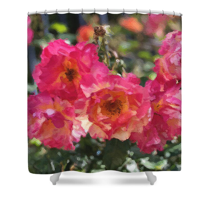 Roses Shower Curtain featuring the photograph Disney Roses Two by Brian Watt