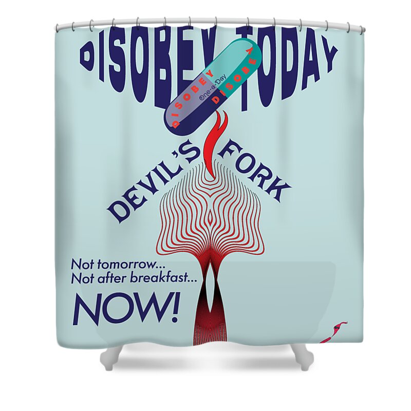 Poster Shower Curtain featuring the digital art DISOBEY No 82 by Alan Bennington