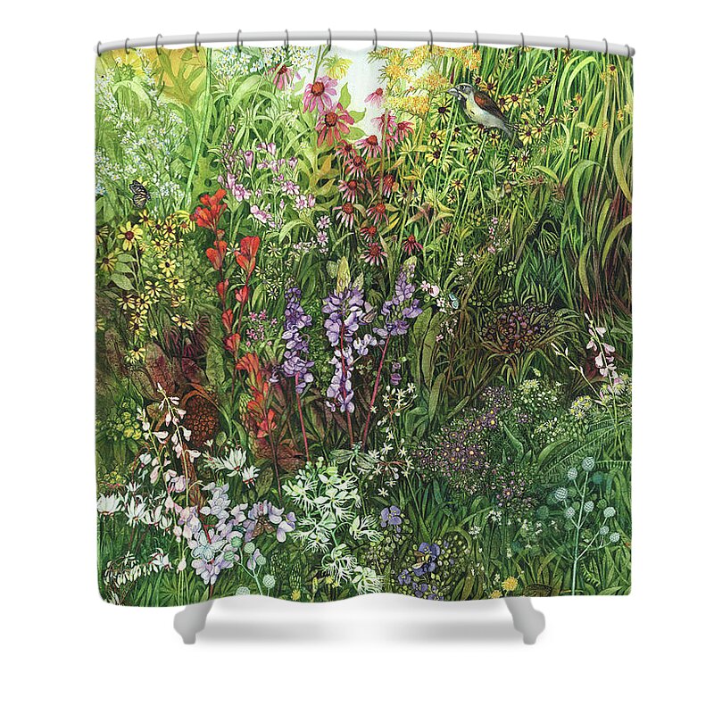  Shower Curtain featuring the painting Dissappearing Prairies I by Helen Klebesadel