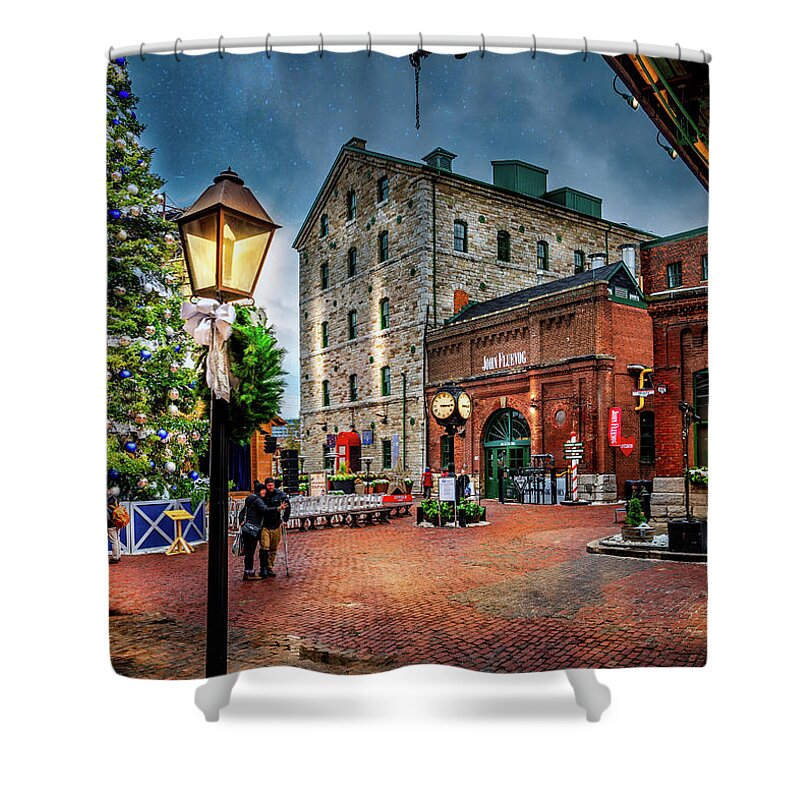 Christmas Shower Curtain featuring the photograph Distillery Christmas by Dee Potter