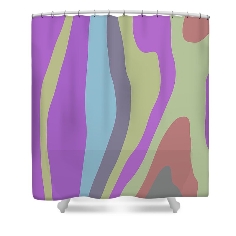 Clayton Shower Curtain featuring the digital art Distorted Colours by Clayton Bastiani