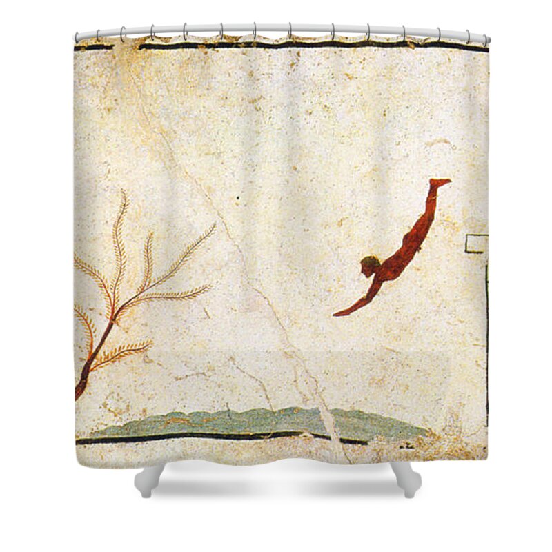 Tomb Shower Curtain featuring the painting Diver Two by Troy Caperton