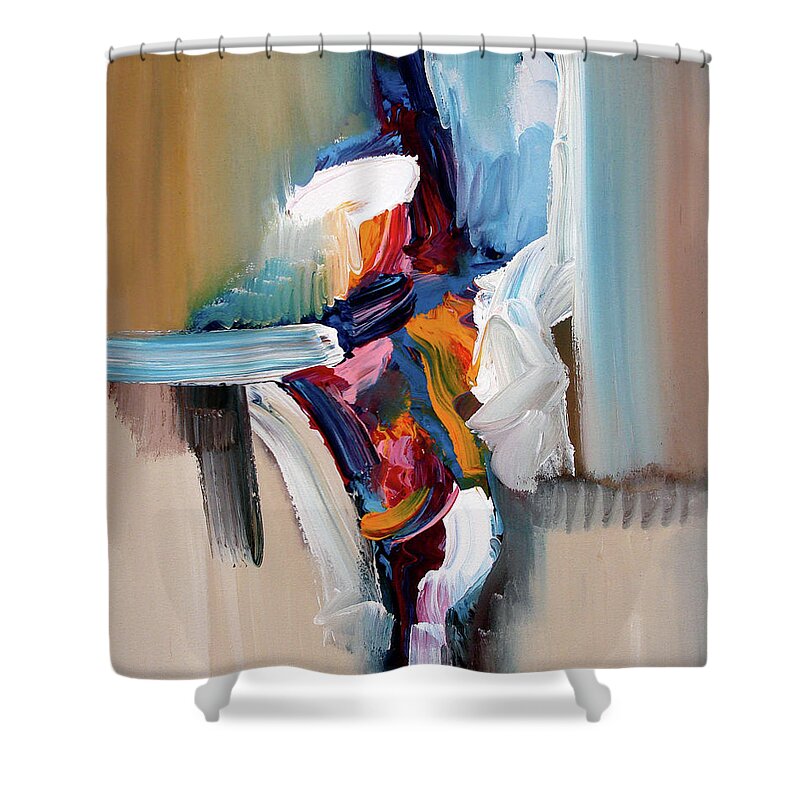 Abstract Shower Curtain featuring the painting Divide By Zero by Jim Stallings