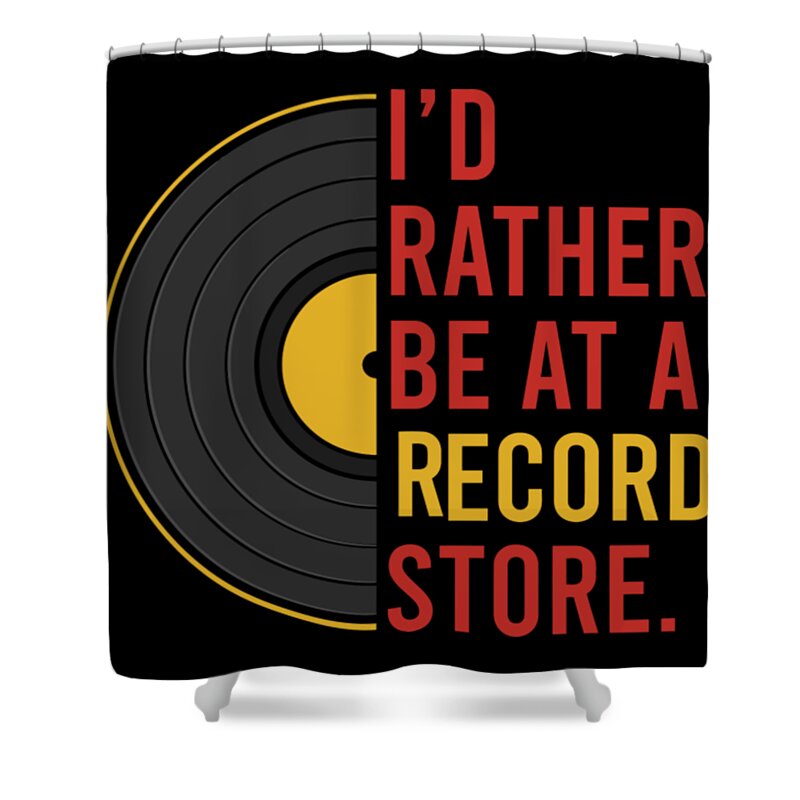Vinyl Shower Curtain featuring the digital art Dj Record Store Vinyl Record Acetate Dubplate by Tinh Tran Le Thanh