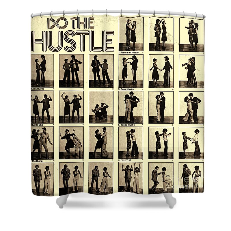 Paul Ward Shower Curtain featuring the photograph Do the Hustle on Vinyl in sepia by Paul Ward