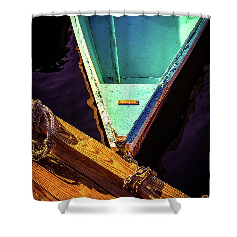 Antique Shower Curtain featuring the photograph Dockside. by Jeff Sinon