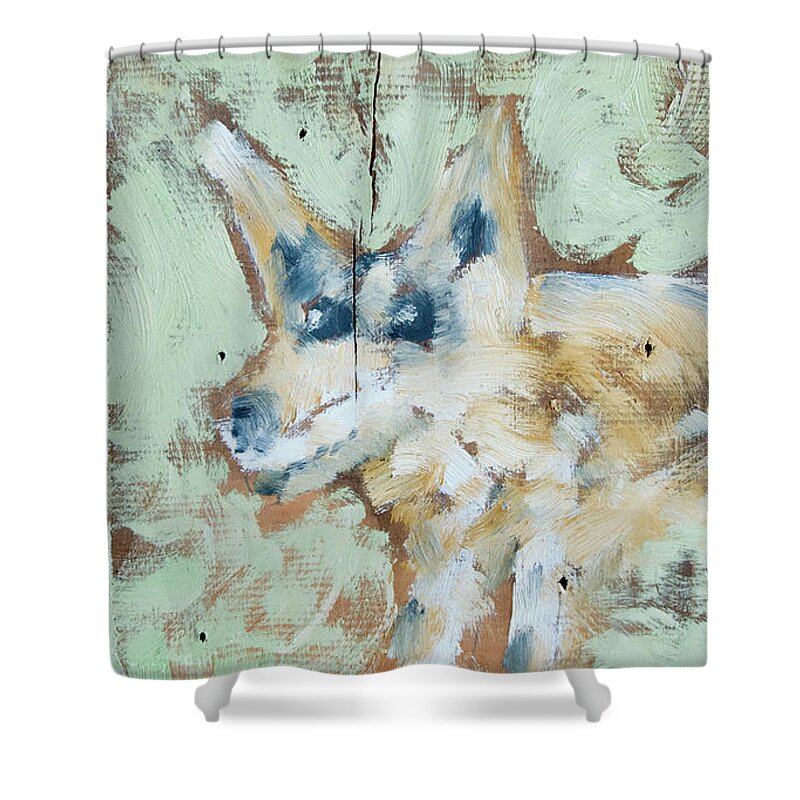  Shower Curtain featuring the painting Dog - Mans Best Friend by David McCready