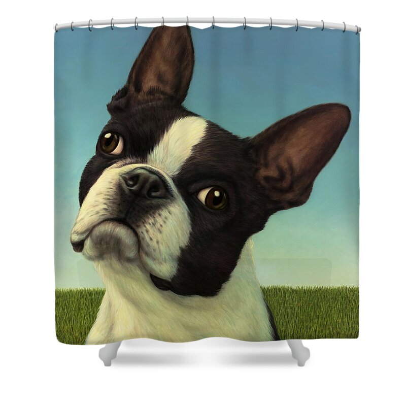 Dog Shower Curtain featuring the painting Dog-Nature 4 by James W Johnson