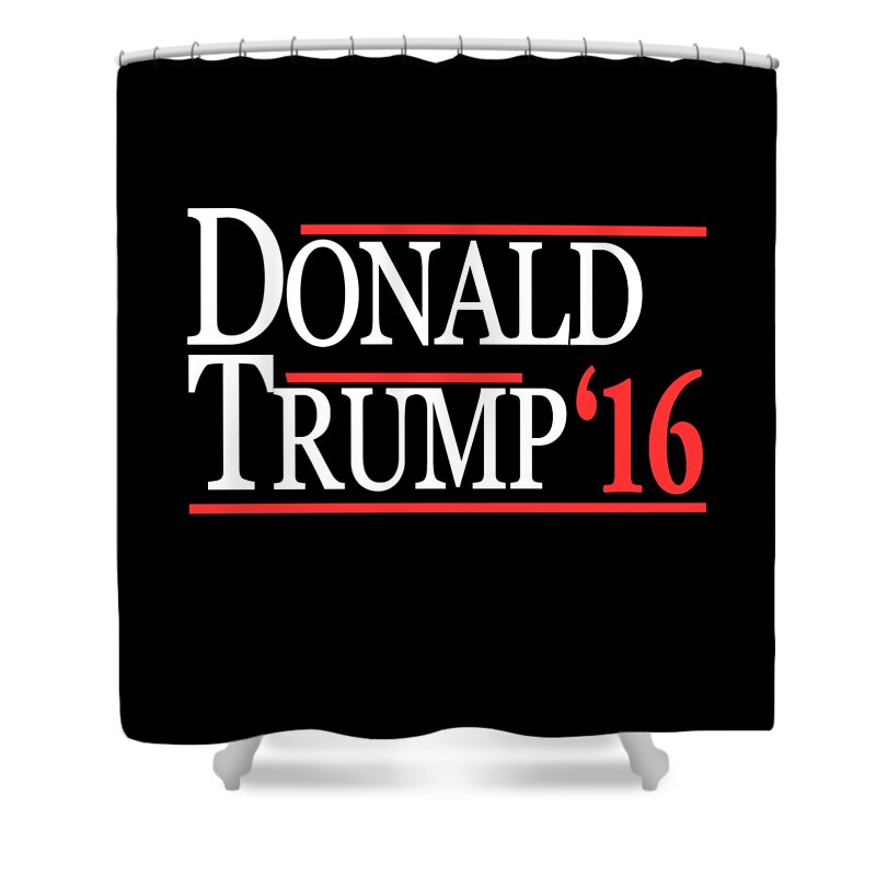 Funny Shower Curtain featuring the digital art Donald Trump 2016 by Flippin Sweet Gear