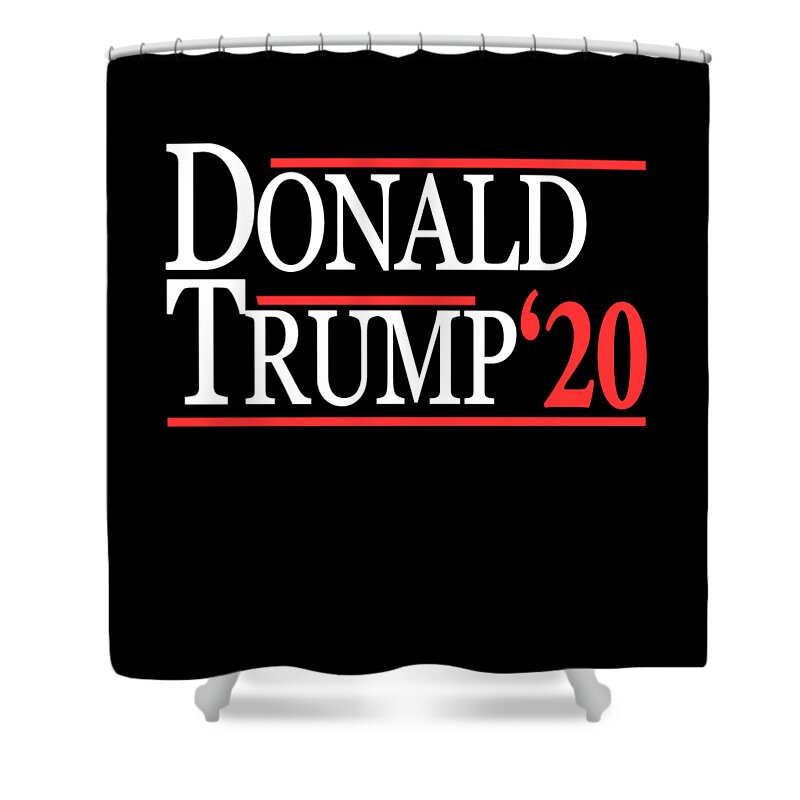 Funny Shower Curtain featuring the digital art Donald Trump For President 2020 by Flippin Sweet Gear