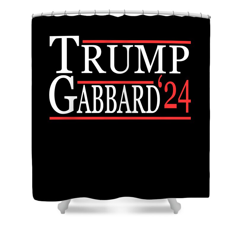 Election Shower Curtain featuring the digital art Donald Trump Tulsi Gabbard 2024 by Flippin Sweet Gear