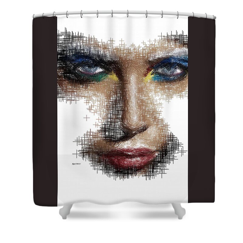 Portraits Shower Curtain featuring the painting Don't Ever Doubt it by Rafael Salazar