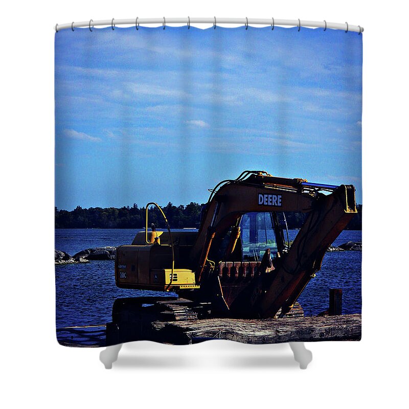 Don't Move Deere Shower Curtain featuring the photograph Don't Move Deere by Cyryn Fyrcyd