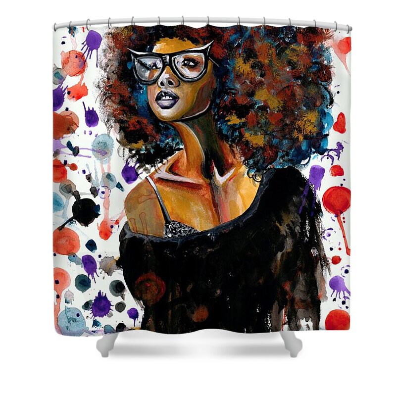 Sexy Shower Curtain featuring the painting Dope Chic by Artist RiA