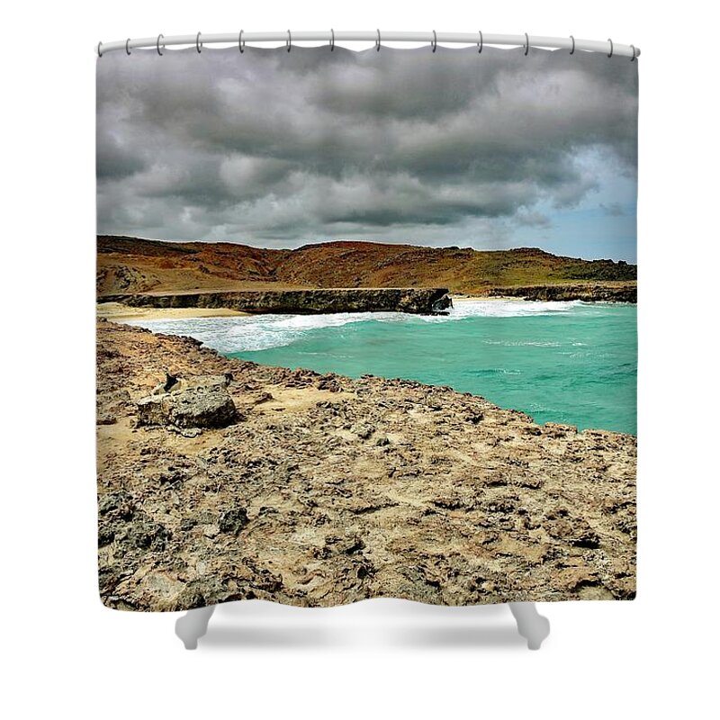 Landscape Shower Curtain featuring the photograph Dos Playa by Monika Salvan