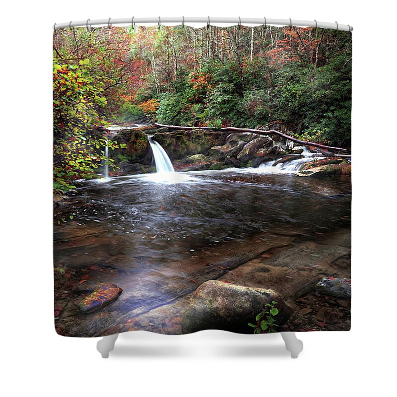 Waterfalls Shower Curtain featuring the photograph Double Trouble by Rick Lipscomb
