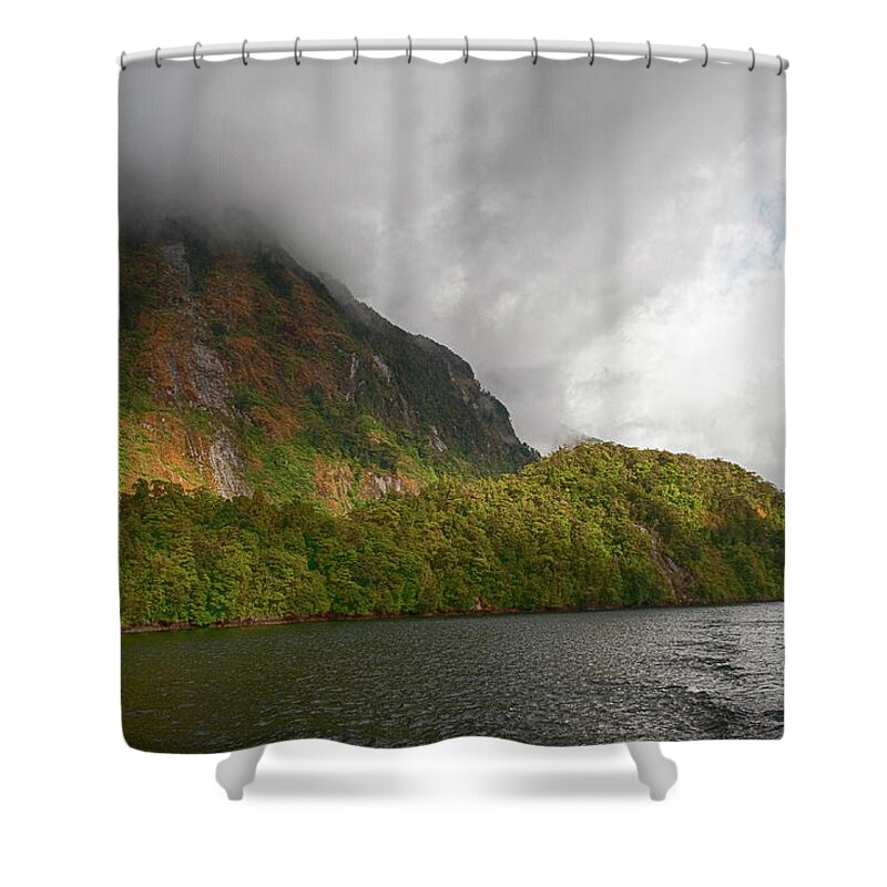 Landscape Shower Curtain featuring the photograph Doubtful Sound by Jay Heifetz