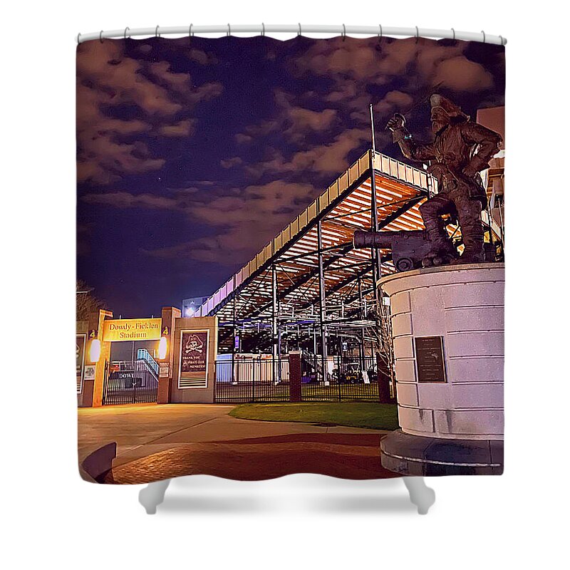 Dowdy Shower Curtain featuring the photograph Dowdy Ficklen by Moonlight by Lee Darnell