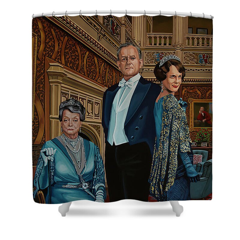 Painting Shower Curtain featuring the painting Downton Abbey Painting 1 by Paul Meijering