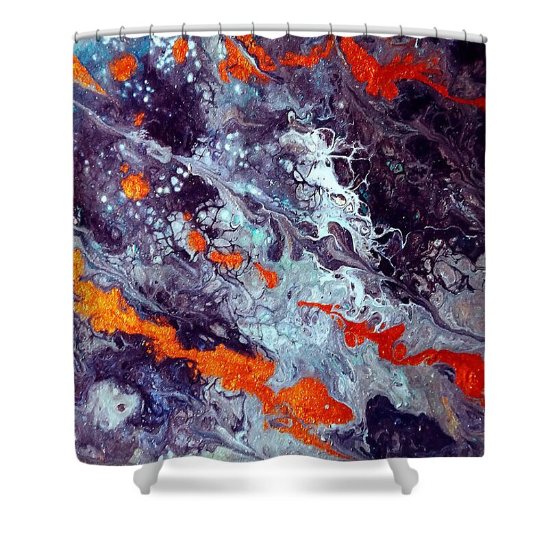 Dragon Shower Curtain featuring the painting Dragon Nebula by Vallee Johnson
