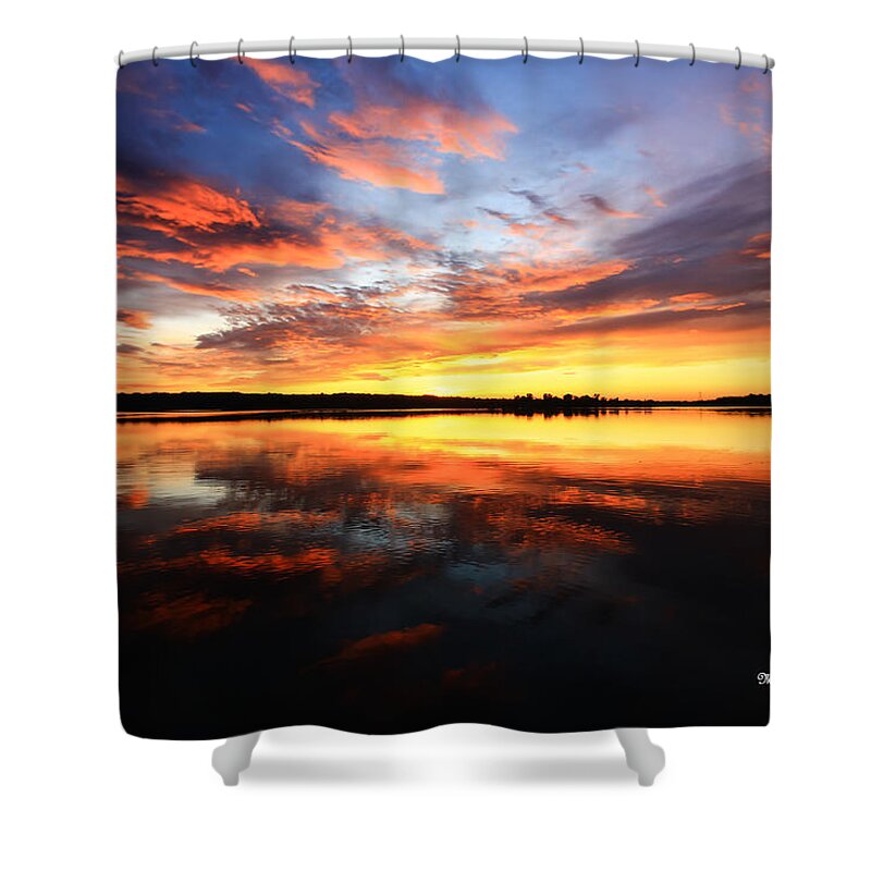 Sunset Shower Curtain featuring the photograph Dramatic Sunset by Mary Walchuck