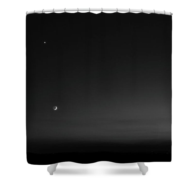 Sunset Shower Curtain featuring the photograph Draw me the ecliptic ... by Karine GADRE