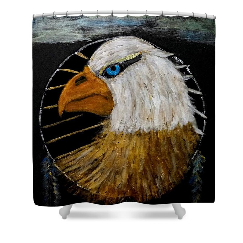 Eagle Shower Curtain featuring the painting DreamCaught by Anna Adams