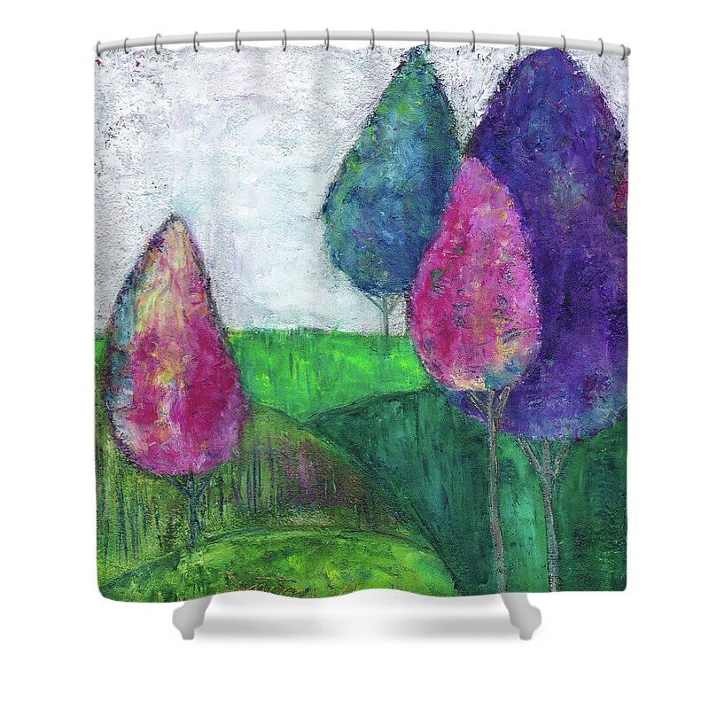 Dreamscape Shower Curtain featuring the painting Dreaming in Color by Winona's Sunshyne