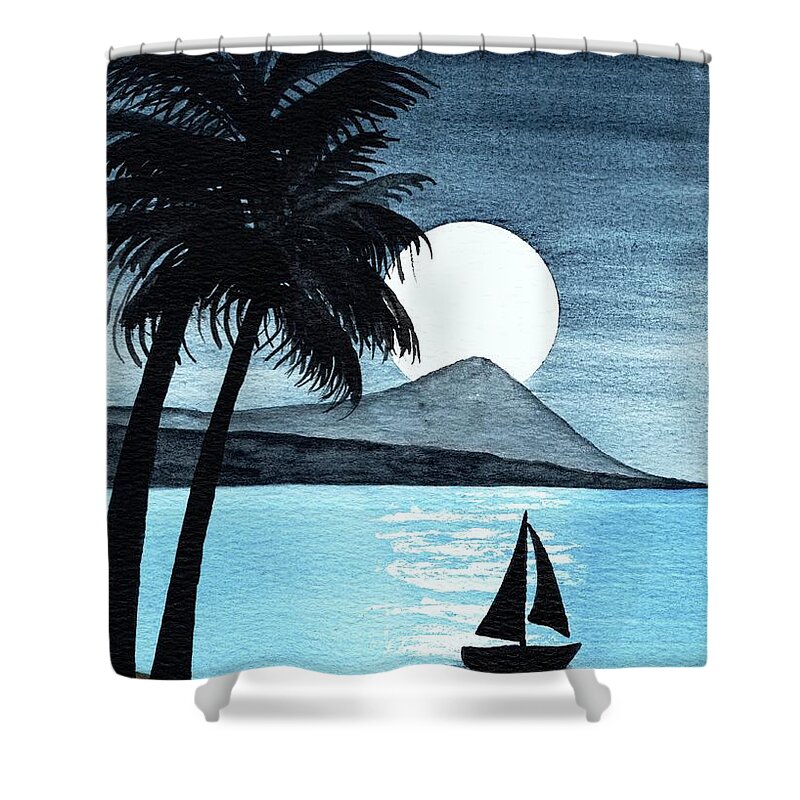 Hawaii Shower Curtain featuring the painting Dreaming of Maui by Donna Mibus