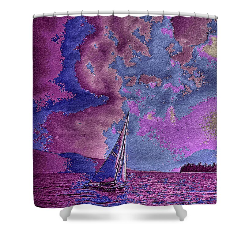 Sail Shower Curtain featuring the digital art Dreaming of Sailing One by Russ Considine