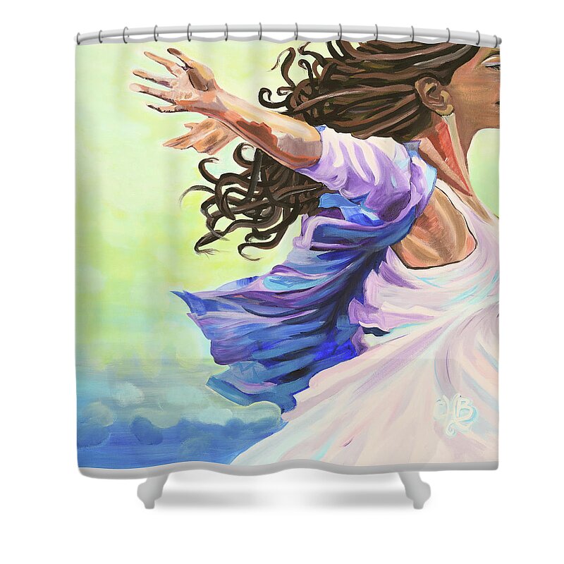 Peace Shower Curtain featuring the painting Drift by Chiquita Howard-Bostic