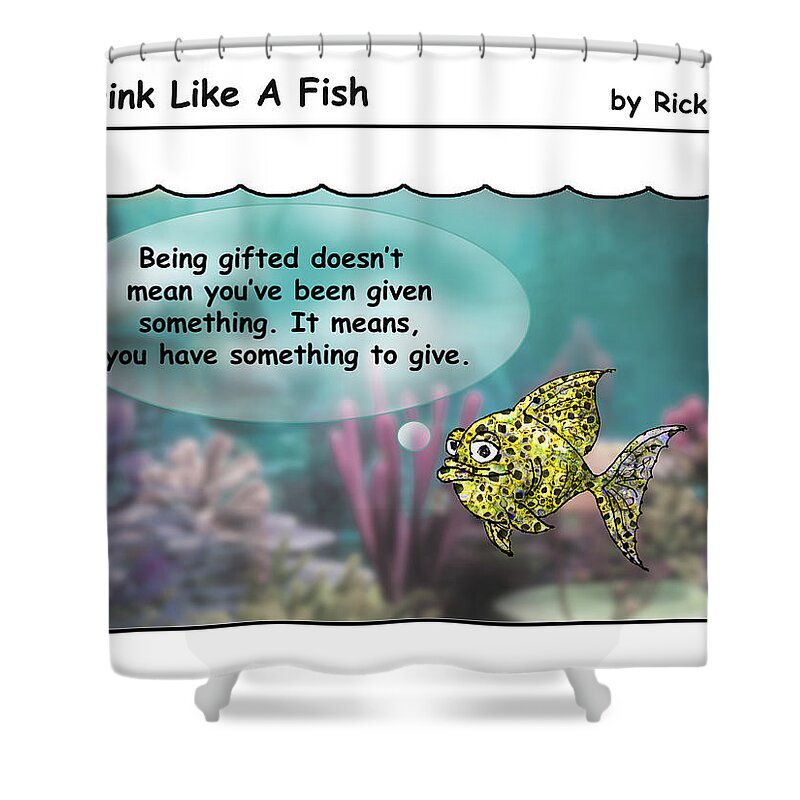 Alcoholism Shower Curtain featuring the digital art Drink Like A Fish 35 by Rick Mosher