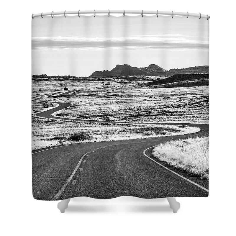 Adventure Shower Curtain featuring the photograph Drive to Island in the Sky by Andy Crawford
