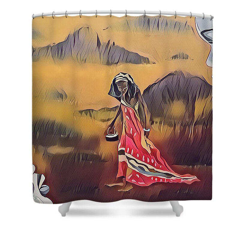  Shower Curtain featuring the painting Dry by Try Cheatham