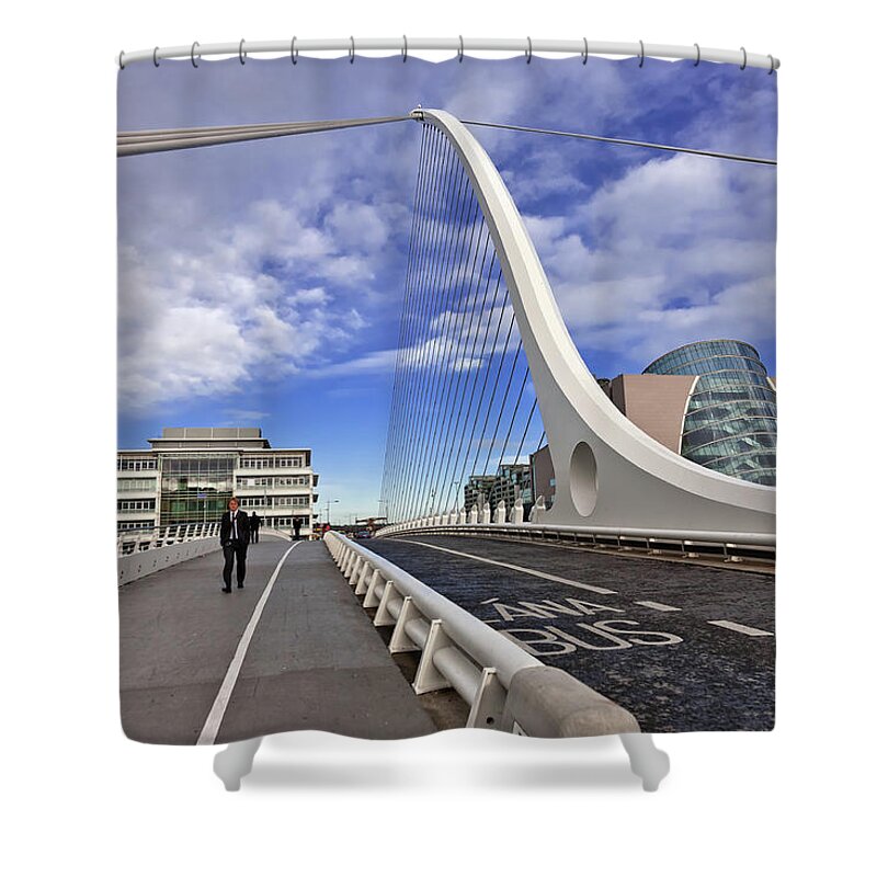 Modern Shower Curtain featuring the photograph Dublin Bridge by Matthew Bamberg