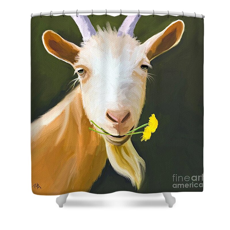 Goat Shower Curtain featuring the painting Dude by Tammy Lee Bradley
