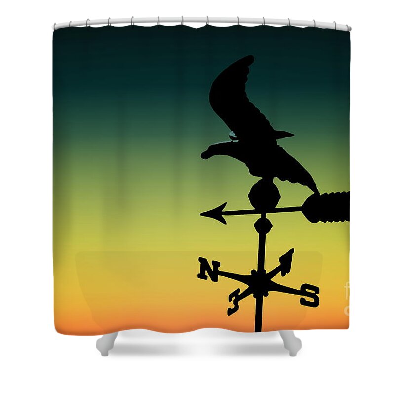 North Shower Curtain featuring the photograph Due North Silhouette On The Dusk Sky by Colleen Cornelius