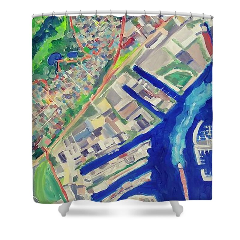 Not A Map Shower Curtain featuring the painting Duluth by Rodger Ellingson