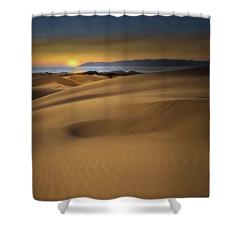 Dramatic Shower Curtain featuring the photograph Dune Glow by Tim Bryan