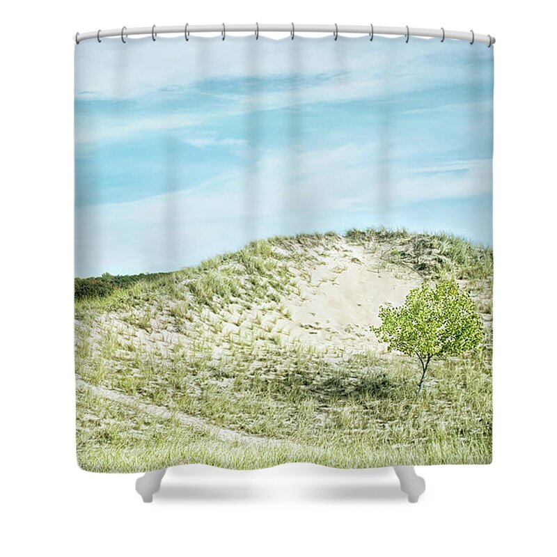 Lake Michigan Shower Curtain featuring the photograph Dune Walk by Kathi Mirto