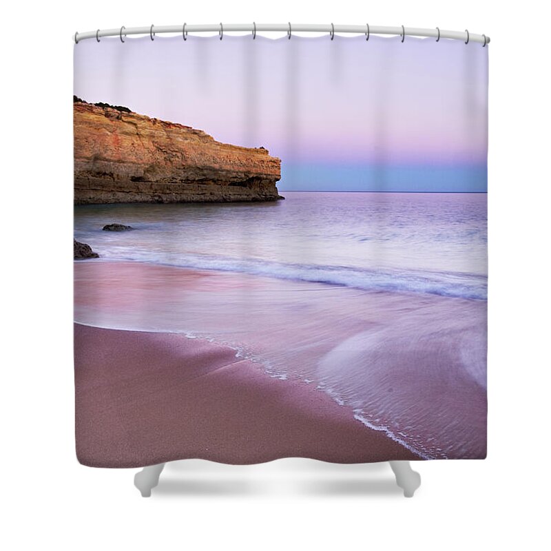 Algarve Shower Curtain featuring the photograph Dusk in Albandeira Beach by Angelo DeVal