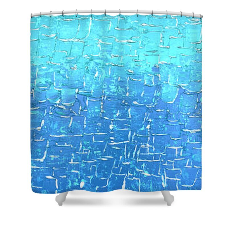  Shower Curtain featuring the painting Dusk Starlight by Linda Bailey