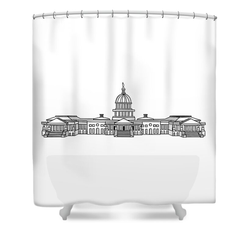 United States Capitol Building Shower Curtain featuring the digital art E Pluribus Unum by Aanya's Art 4 Earth