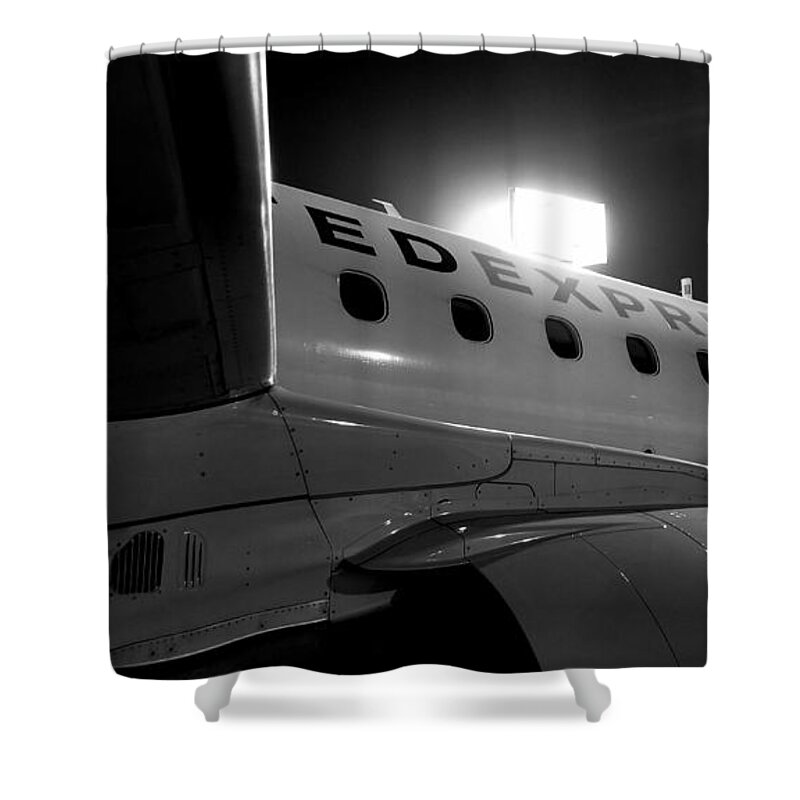 Airline Shower Curtain featuring the photograph E175 Waiting by Michael Hopkins