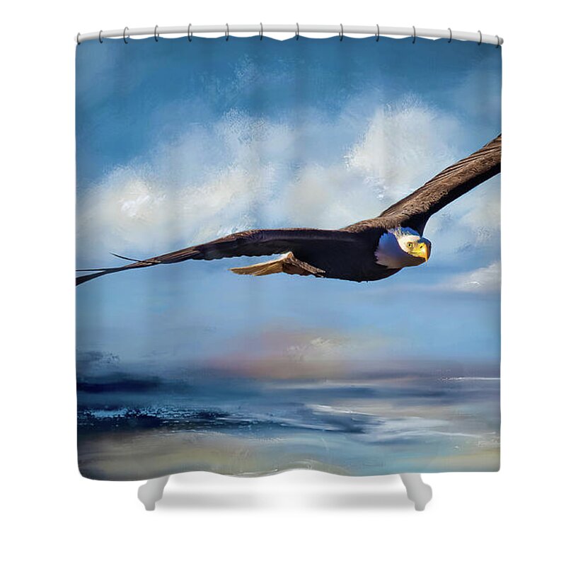Bald Eagle Shower Curtain featuring the photograph Eagle Majesty by Pam Rendall