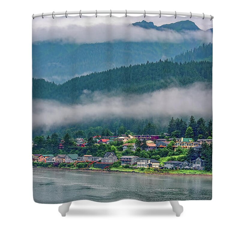 Alaska Shower Curtain featuring the photograph Early Morning in Juneau by Marcy Wielfaert