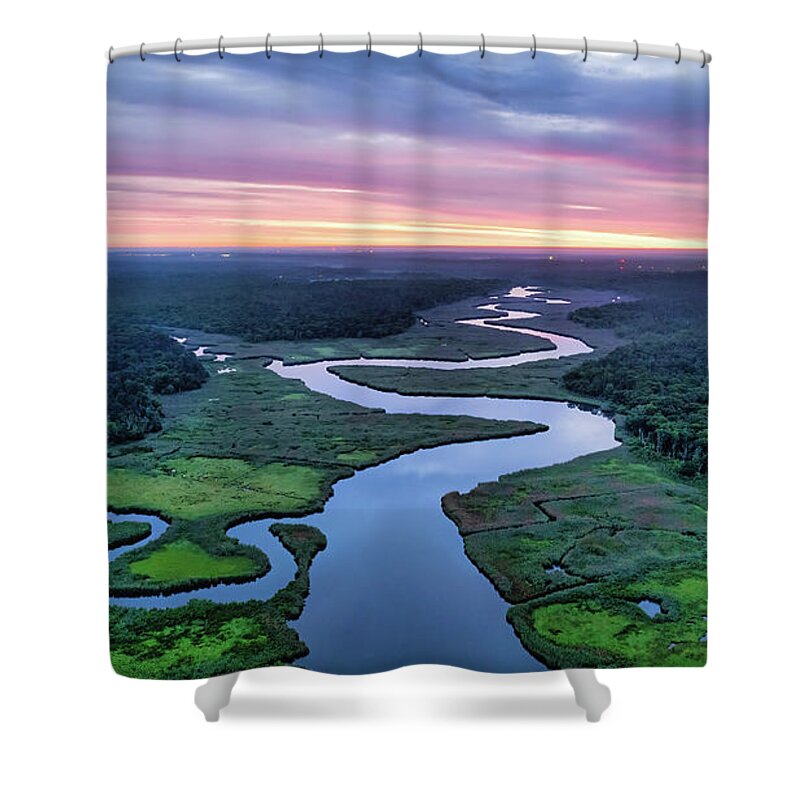 River Shower Curtain featuring the photograph Early Morning Meanders by Sean Mills